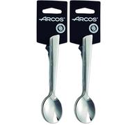 Arcos Serie Toscana - Juego de Cucharas para Café (6 cucharas) - Monoblock de una pieza en Acero Inoxidable 18/10 y 140 mm - Color Plata (Paquete de 2)