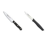 Arcos Serie Universal, Cuchillo Cocinero, Hoja De Acero Inoxidable Nitrum 120 Mm + Serie Nova, Cuchillo Mondador, Hoja De Acero Inoxidable De 85 Mm, Mango De Polipropileno Color Negro