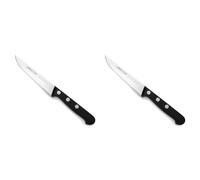 Arcos Serie Universal - Cuchillo para Verduras Cuchillo Mondador, Hoja de Acero Inoxidable NITRUM 100 mm, Mango de Polioximetileno (POM), Color Negro (Paquete de 2)