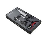 Arcos Serie Universal - Juego de Cocina 4 piezas (Tijeras + Cuchillo Verduras + Cuchillo Chef + Afilador)