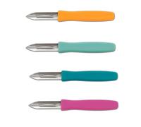 Arcos | Set 4 Pelapatatas de Colores | Cuchillos 4 Piezas | Cuchillos pelar Patatas | Acero Inoxidable | Hoja de 60 mm | Aptos Lavavajillas | Envase Ecológico | Multicolor