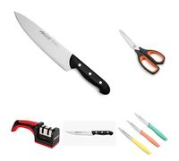 Arcos Set Cocina Serie Maitre - Kit 7 Piezas para Preparar Recetas como un Chef - Incluye Cuchillos, Tijeras y Afilador - Acero Inoxidable de Precisión