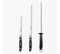 Arcos Serie Manhattan - Set Jamonero de 3 piezas - Acero Inoxidable Forjado - Mango de Polioximetileno (POM) Color Negro - FUNDA JAMON DE REGALO