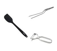 ARCOS Set Repostería y Emplatado Creativo - Juego de 3 Utensilios Profesionales de Cocina: Espátula de Silicona, Pinza de Emplatado de 200mm y Pelador de Hoja Lisa - Regalo para Diseño Culinario