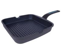 Arcos Thera Sarten Grill Antiadherente de 28x28 Cm para Inducción, Gas y Vitrocerámica. Grill de Aluminio Fundido con Mango Ergonómico Extraíble y Apta para Lavavajillas. Color Negro y Azul
