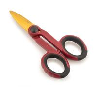 Arcos Serie Ecopro - Tijeras Electricista - Tijeras Electricista de Acero Inoxidable con Recubrimiento de Tungsteno de 145 mm de longitud - Tijeras Mango de Polipropileno Color Rojo