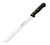 Arcos Cuchillo corte/jamonero con Hoja Acero Inoxidable 280 mm. Mango ergonómico polioximetileno POM. Serie Universal. Hoja larga y resistente con borserrado. Color negro.