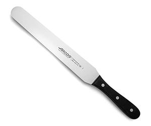 ARCOS Universal Espátula Acero Inoxidable Nitrum 250 mm | Hoja larga y resistente con borde dentado que corta fácilmente. Mango de POM. Serie Universal. Negro.