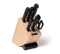 ARCOS Universal Juego de Cuchillos de Cocina Profesional + Tijeras con Bloque de Madera. Set de 5 Cuchillos + Tijeras de Acero Inoxidable. Bloque de Cuchillos para Cocinar.