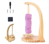 ARCPNRT Enrollador de lana, carrete de lana giratorio, soporte magnético giratorio para bolas de lana, estilo oso pequeño, enrollador de lana de madera, soporte de hilo portátil de madera, con
