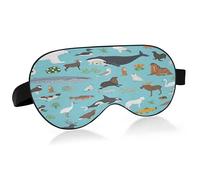 Arctic Animals Birds Fish and Plants Sleep Mask Lightweight Soft Breathable Eye Mask with Adjustable Strap Blackout Eye Mask for Women Men for Travel Night Sleeping