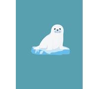 Arctic Animals Notebook: Seal: A5 lined notebook with minimal illustrated cover, soft matte finish