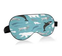 Arctic Animals Sleep Mask Lightweight Soft Breathable Eye Mask with Adjustable Strap Blackout Eye Mask for Women Men for Travel Night Sleeping