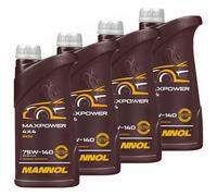 Motocicleta Cambio Aceite Mannol Max Power 4x4 75W-140 Api Gl 5 Ls 4x 1 Litro