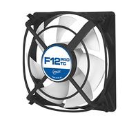 ARCTIC F12 Pro TC - 120 mm Ventilador de Caja para CPU con Control de Temperatura, Motor Muy Silencioso con Exclusivo Sistema Antivibración, Computadora, 400-1300 RPM, Negro, Blanco