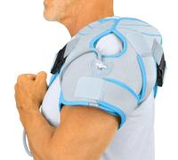 Arctic Flex Soporte para bolsa de hielo para hombro, envoltura de compresión fría con bomba, soporta puño rotador, hombro congelado, tendinitis, articulaciones dislocadas, desgarros de labrum, dolor,
