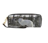 Arctic Fox - Estuche para lápices de piel sintética para niños, niñas, hombres, mujeres, estuche con cremallera, bolsa para lápices con cremallera, bolsas de maquillaje y cosméticos, color, Talla