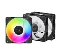 ARCTIC P12 Pro A-RGB (3 Piezas) - Potente Ventilador de Caja PC Premium, Case Fan PWM 120mm, Divisor cable en Y, 600-3000 rpm, 0 rpm <5% PWM, 5V Digital RGB, Rodamiento fluidodinámico, 4 Pines - Negro