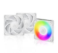 ARCTIC P12 Pro A-RGB (3 Piezas) - Potente Ventilador de Caja PC Premium, Case Fan PWM 120mm, Divisor cable Y, 600-3000 rpm, 0 rpm <5% PWM, 5V Digital RGB, 4 Pines, Rodamiento fluidodinámico - Blanco