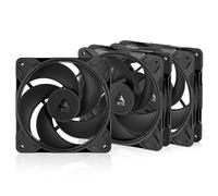 ARCTIC P12 Pro Reverse (3 Pack) - 120 mmVentilador Prémium con flujo de aire inverso, Ventilador PWM con divisor de cable en Y, 500-3000 rpm, 0 rpm <5% PWM, cojinete hidrodinámico, 4-Pin - Negro