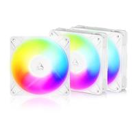ARCTIC P12 Pro Reverse A-RGB (3 Pack) - 120 mm Ventilador Prémium con flujo de aire inverso, Ventilador PWM con divisor de cable en Y, 500-3000 rpm, 0 rpm <5% PWM, 5V Digital RGB, FDB, 4-Pin - Blanco