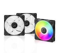ARCTIC P14 Pro A-RGB (3 Piezas) - Potente Ventilador de Caja PC Premium, Case Fan PWM 140mm, Divisor Cable en Y, 400-2500 rpm, 0 rpm <5% PWM, RGB digital 5V, Rodamiento fluidodinámico, 4 Pines - Negro