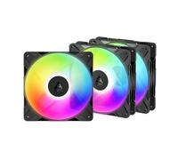 ARCTIC P14 Pro Reverse A-RGB - 3 Pack - 140 mm Ventilador Prémium con flujo de aire inverso, Ventilador PWM con divisor de cable en Y, 400-2650 rpm, 0 rpm <5% PWM, 5V Digital RGB, FDB, 4-Pin - Negro