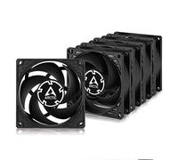 ARCTIC P8 Silent (5 Piezas) - 80 mm Ventilador de Caja para CPU, Motor Muy Silencioso, Computadora, 1600 RPM - Negro
