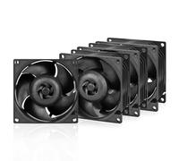 ARCTIC S8038-7K (4 Piezas) - Ventilador, 80x80x38 mm, 500-7000 rpm, Controlado por PWM, conector de 4 pines, 12 V DC - Negro