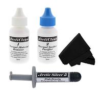 Arctic Silver 5 Pasta de compuesto de refrigeración térmica, 3,5 g, plata polisintética de alta densidad (Arctic Clean + Arctic Silver Bundle)