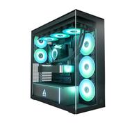 ARCTIC Xtender Black (Clear Glass) - Caja de PC, Cristal Panorámico Templado, 2 Soportes de Radiador de 420 mm, Torre Midi, E-ATX, 5X Ventiladores A-RGB Preinstalados - Negro