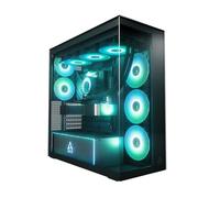 ARCTIC Xtender Black (Mirror Glass) - Caja de PC, Cristal con Espejo, 2 Soportes de Radiador de 420 mm, Torre Midi, E-ATX, 5X Ventiladores A-RGB Preinstalados - Negro