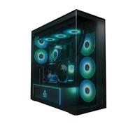 ARCTIC Xtender VG (Black) con Soporte Vertical para GPU - Caja PC, Cristal Panorámico Templado, 2 Soportes de Radiador de 420 mm, Full Tower, Big Tower, E-ATX, 5X Ventiladores A-RGB Preinstalados -