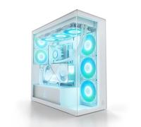 ARCTIC Xtender VG (White) con Soporte Vertical para GPU - Caja PC, Cristal Panorámico Templado, 2 Soportes de Radiador de 420 mm, Full Tower, Big Tower, E-ATX, 5X Ventiladores A-RGB Preinstalados -