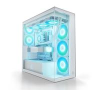 ARCTIC Xtender White (Clear Glass) - Caja de PC, Cristal Panorámico Templado, 2 Soportes de Radiador de 420 mm, Torre Midi, E-ATX, 5X Ventiladores A-RGB Preinstalados - Blanco