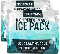 Arctic Zone Titan Deep Freeze Ice Pack - Paquete de 2 paquetes de hielo de alto rendimiento de 600 gramos - Paquete frío de larga duración, resistente a pinchazos, relleno de gel no tóxico