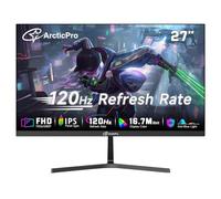 ArcticPro Monitor de 27 pulgadas 120Hz, FHD 1080p, monitor de computadora, IPS, 99% sRGB, tiempo de respuesta de 1 ms, sin marco, ultra delgado, montaje VESA, diseño de luz antiazul, puertos HDMI y