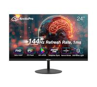 ArcticPro Monitor de computadora de 24 pulgadas, FHD 1080p, monitor de oficina y juegos de 144Hz, IPS, sincronización adaptativa, 110% sRGB, 1 ms, sin marco de 3 lados, ultradelgado, montaje VESA