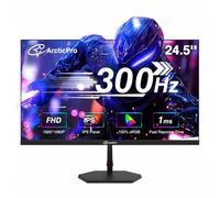 ArcticPro Monitor de juegos de 24.5 pulgadas, 300 Hz, 240 Hz, FHD 1080p, 1 ms, monitor de PC, IPS rápido, sincronización adaptativa, monitor de computadora de PC, ultra delgado, DP x2, HDMI x2