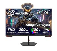 ArcticPro Monitor para juegos de 24 pulgadas, 180Hz, FHD 1080p, panel IPS, tiempo de respuesta de 1 ms, sincronización adaptativa, monitor de computadora de PC, sin marco, ultra delgado, 100% sRGB