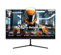 ArcticPro Monitor para juegos de 24 pulgadas, 240 Hz, FHD 1080p, panel IPS, tiempo de respuesta de 0,5 ms, sincronización adaptativa, monitor de computadora de PC, sin marco, ultra delgado, 100% sRGB