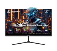 ArcticPro Monitor para juegos de 27 pulgadas, 240Hz, FHD 1080p, panel IPS, tiempo de respuesta de 1 ms, sincronización adaptativa, monitor de computadora de PC, sin marco, ultra delgado, 99% sRGB