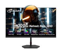 ArcticPro Monitor para juegos de 27 pulgadas, 300Hz, QHD 2K, panel IPS, tiempo de respuesta de 0,5 ms, sincronización adaptativa, monitor de computadora de PC, sin marco, ultra delgado, 132% sRGB, con