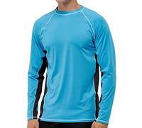 Arcweg Camiseta Deportivas Hombres Rash Guard con Filtro de Protección UPF 50＋Mangas Largas Alta Elasticidad Secado Rápido Surf Natación Verano Azul Claro Gris XL