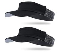 Arcweg Visera Mujer Hombre Sombreros para el Sol Talla Única Protección UV para Running Golf Tenís Deportes al Aire Libre (Talla Única, Negro 2PCS)