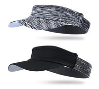 Arcweg Visera Mujer Hombre Sombreros para el Sol Talla Única Protección UV para Running Golf Tenís Deportes al Aire Libre (Talla Única, Negro+Gris)