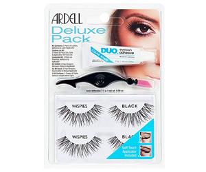 ARDELL Deluxe Pack. Contiene:2 Pares de Pestañas Postizas Wispies Black, 1 Adhesivo Duo 2. 5g y 1 Aplicador de Pestañas Postizas - 1 Set