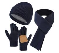 Ardenknit Winter Set, 3 Piece Set Windproof Knit Hat, Windproof and Good Elasticity, Fashion, Hat, Scarf and Gloves (H1)
