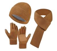 Ardenknit Winter Set, 3 Piece Set Windproof Knit Hat, Windproof and Good Elasticity, Fashion, Hat, Scarf and Gloves (F)