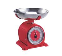 ARDES AR1PA3M Báscula de Cocina Mecánica Estilo Retro Báscula Bascula Vintage con Bol extraíble en Acero Inoxidable Peso Máx 5 kg Roja